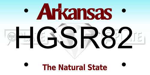 HGSR82 Arkansas License Plate