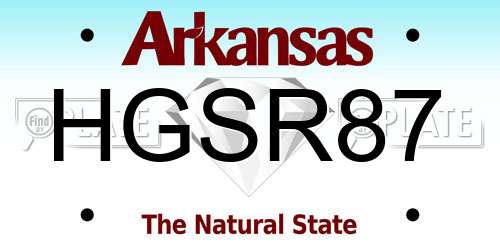 HGSR87 Arkansas License Plate