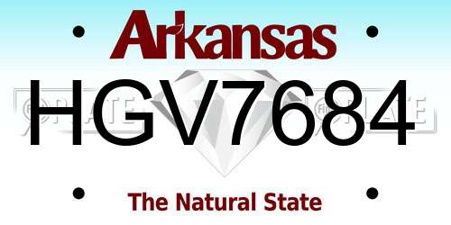 HGV7684 Arkansas License Plate