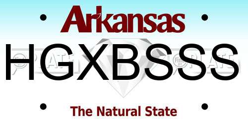 HGXBSSS Arkansas License Plate