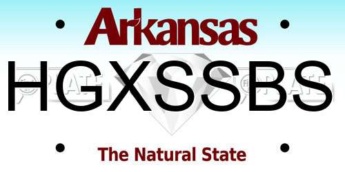 HGXSSBS Arkansas License Plate