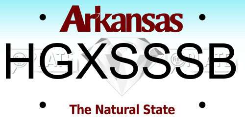 HGXSSSB Arkansas License Plate