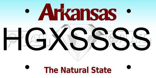 HGXSSSS Arkansas License Plate