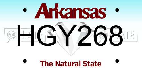 HGY268 Arkansas License Plate