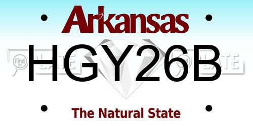 HGY26B Arkansas License Plate