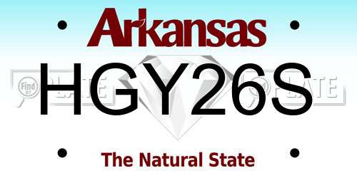 HGY26S Arkansas License Plate
