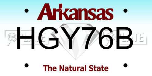 HGY76B Arkansas License Plate