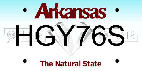HGY76S Arkansas License Plate