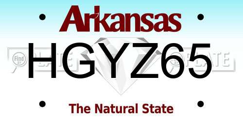 HGYZ65 Arkansas License Plate