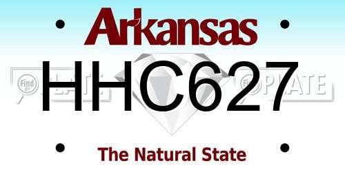 HHC627 Arkansas License Plate