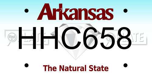 HHC658 Arkansas License Plate