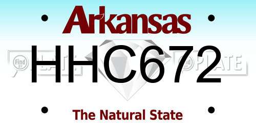 HHC672 Arkansas License Plate