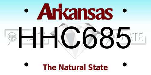 HHC685 Arkansas License Plate