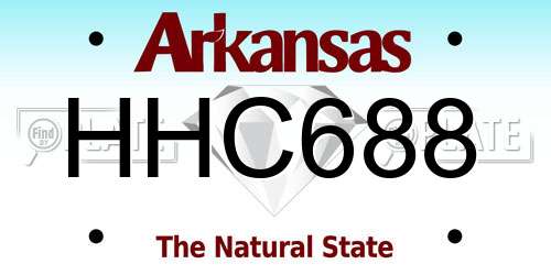 HHC688 Arkansas License Plate