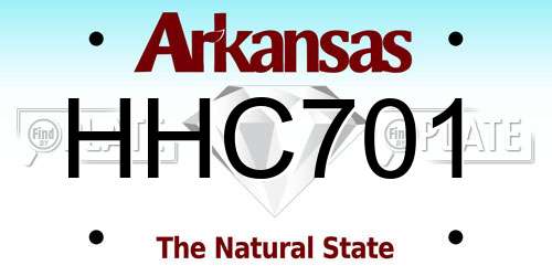 HHC701 Arkansas License Plate