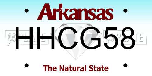 HHCG58 Arkansas License Plate