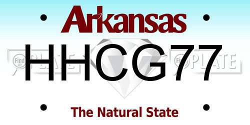 HHCG77 Arkansas License Plate