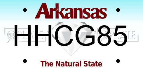 HHCG85 Arkansas License Plate