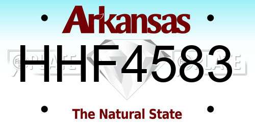 HHF4583 Arkansas License Plate