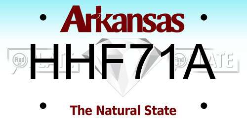 HHF71A Arkansas License Plate