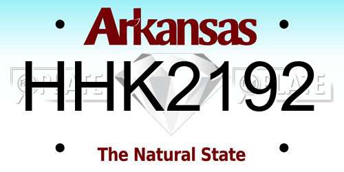 HHK2192 Arkansas License Plate