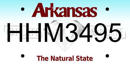 HHM3495 Arkansas License Plate