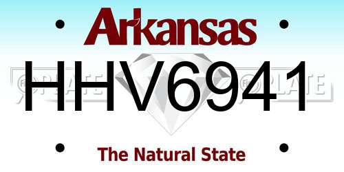 HHV6941 Arkansas License Plate