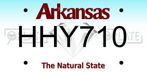 HHY710 Arkansas License Plate