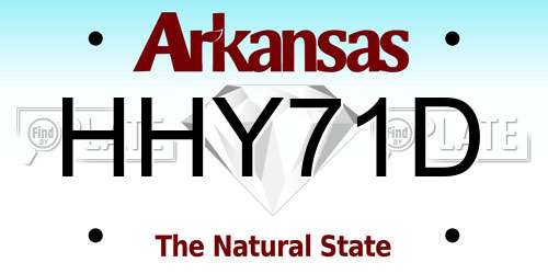 HHY71D Arkansas License Plate