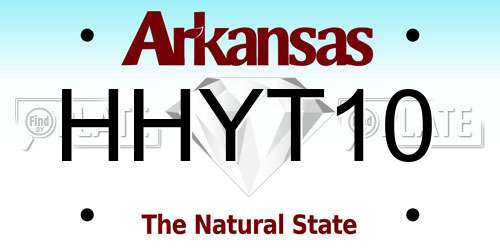 HHYT10 Arkansas License Plate