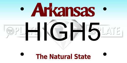 HIGH5 Arkansas License Plate