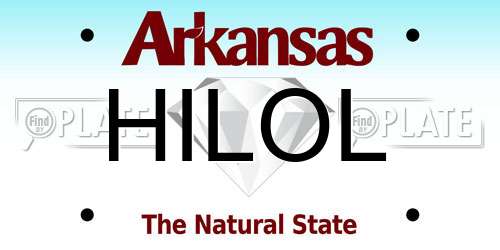 HILOL Arkansas License Plate