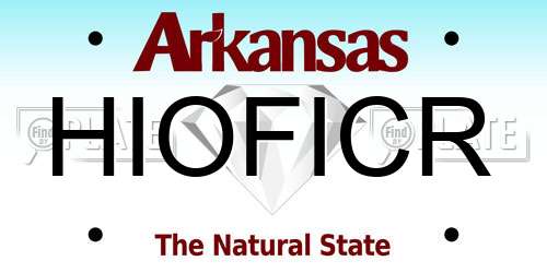 HIOFICR Arkansas License Plate