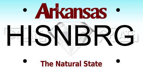 HISNBRG Arkansas License Plate