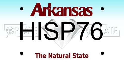 HISP76 Arkansas License Plate