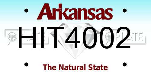 HIT4002 Arkansas License Plate