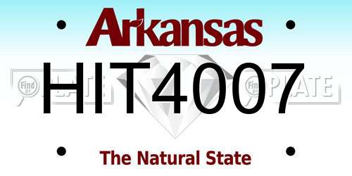HIT4007 Arkansas License Plate