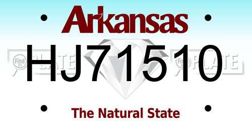 HJ71510 Arkansas License Plate