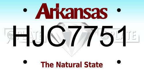 HJC7751 Arkansas License Plate