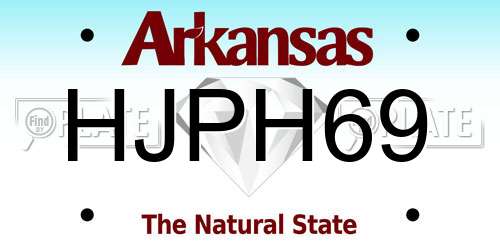 HJPH69 Arkansas License Plate