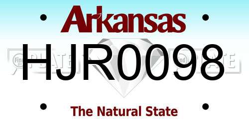 HJR0098 Arkansas License Plate