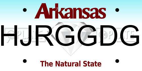 HJRGGDG Arkansas License Plate