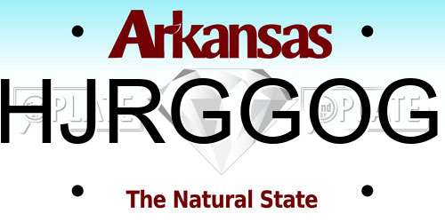 HJRGGOG Arkansas License Plate