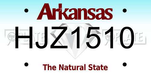 HJZ1510 Arkansas License Plate
