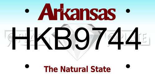 HKB9744 Arkansas License Plate