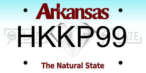 HKKP99 Arkansas License Plate