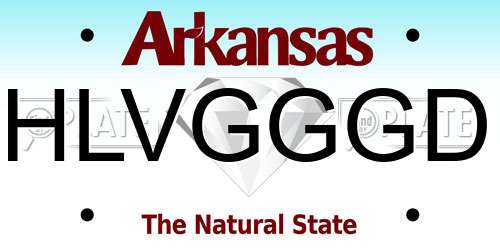 HLVGGGD Arkansas License Plate