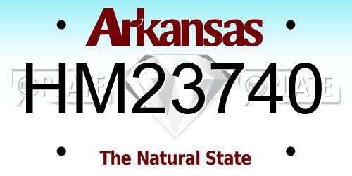 HM23740 Arkansas License Plate