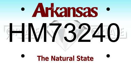 HM73240 Arkansas License Plate