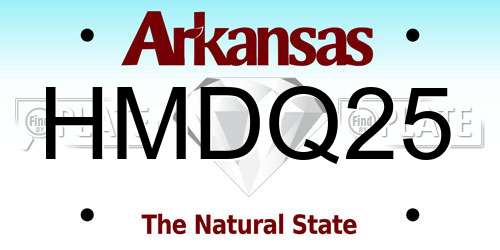 HMDQ25 Arkansas License Plate